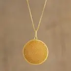 Peruvian Gold-Plated Filigree Pendant Necklace
